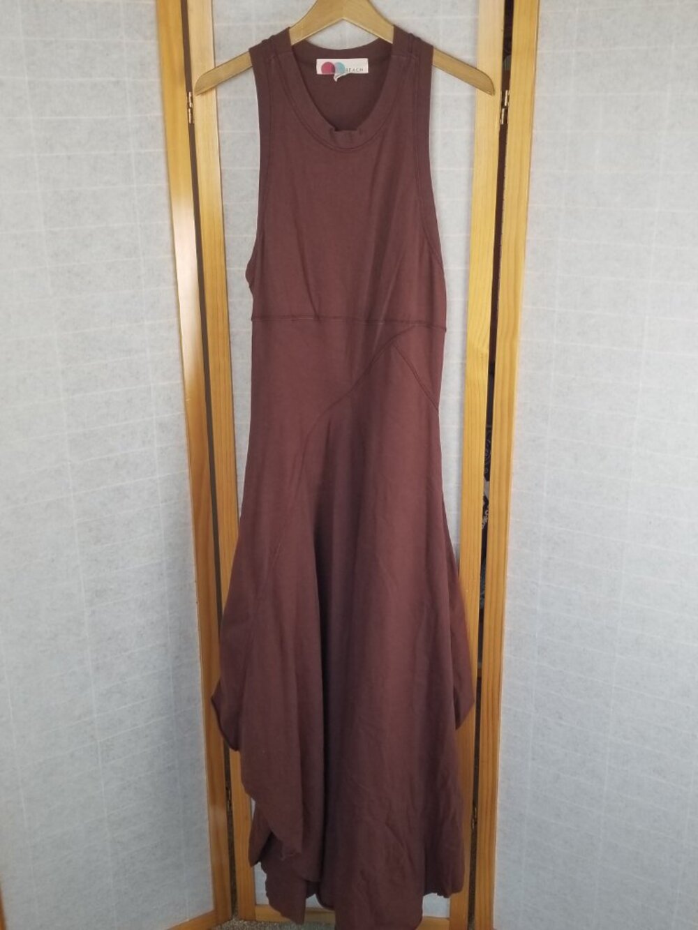 Free People Beach Dress Main Street Midi Brown Size Large